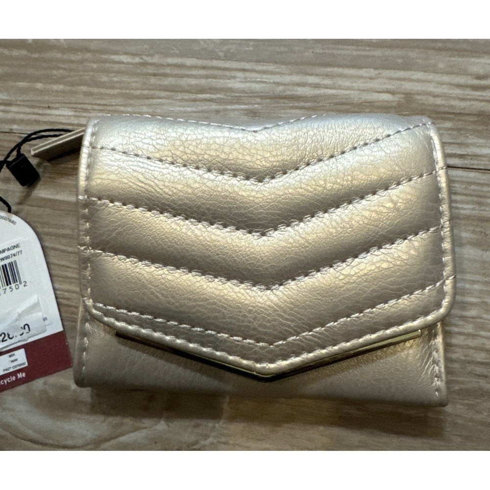 New! Mundi Women's RFID‎ Wallet Champagne. Small Wallet New